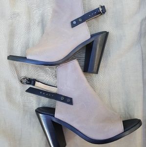 Rag & Bone Wyatt sling back open toe stack pump